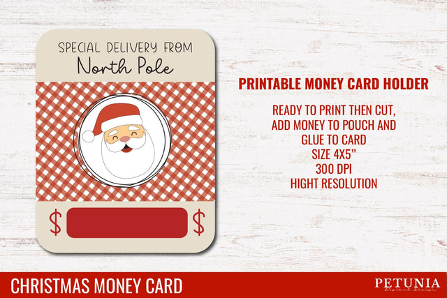 Christmas Money Card | Money Card Holder PNG SVG Petunia Digital Design 