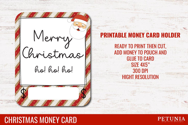 Christmas Money Card | Money Card Holder PNG SVG Petunia Digital Design 
