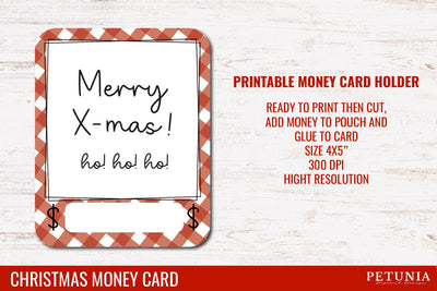 Christmas Money Card | Money Card Holder PNG SVG Petunia Digital Design 