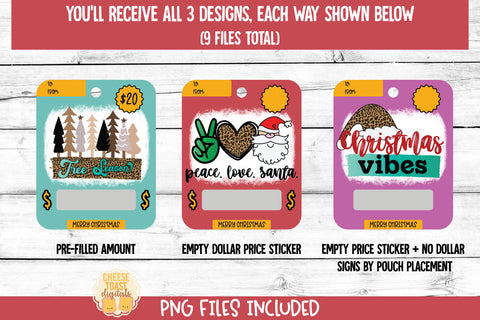 Christmas Money Card PNG Designs | Stocking Stuffer Gift Sublimation Cheese Toast Digitals 