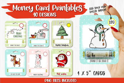 Christmas Money Card PNG Designs | Stocking Stuffer Gift Sublimation TatiStudio 