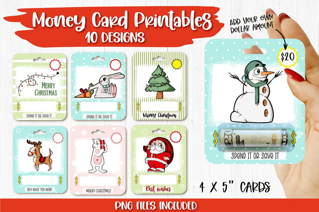 Christmas Money Card PNG Designs | Stocking Stuffer Gift Sublimation TatiStudio 