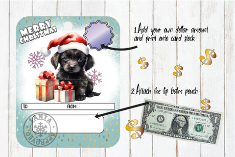 Christmas Money Card Printable Designs: Lip Balm Card Bundle Sublimation OrangeBrushStudio 