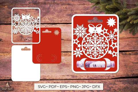 Christmas money card svg | Christmas svg bundle papercut SVG Olga Boat Design 