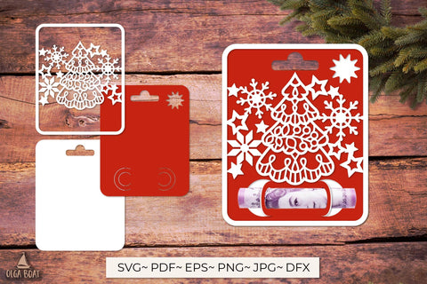 Christmas money card svg | Christmas svg bundle papercut SVG Olga Boat Design 