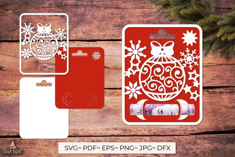 Christmas money card svg | Christmas svg bundle papercut SVG Olga Boat Design 