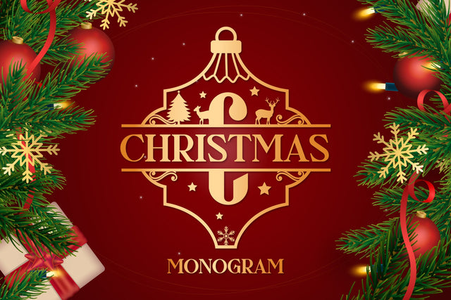 Christmas Monogram Decorative Fonts Font Fox7 By Rattana 