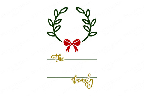 Christmas Monogram / Last Name Cutting File | Farmhouse Sign | Christmas Sign | Cut File | SVG DXF and More! | Merry Christmas Wreath SVG Diva Watts Designs 