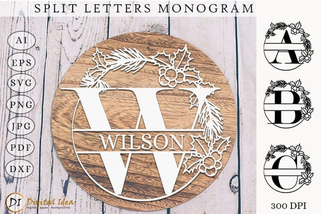 Christmas Monogram Letters | Bundle SVG SVG Evgenyia Guschina 