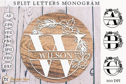 Christmas Monogram Letters | Bundle SVG SVG Evgenyia Guschina 