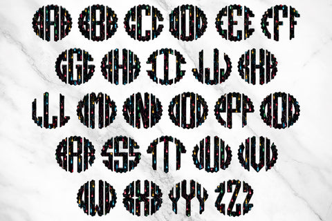 Christmas Monogram PNG, Holiday Dripping Lights Alphabet Doodle Set Sublimation Crafty Mama Studios 