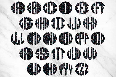 Christmas Monogram PNG, Holiday Lights Alphabet Doodle Set Sublimation Crafty Mama Studios 