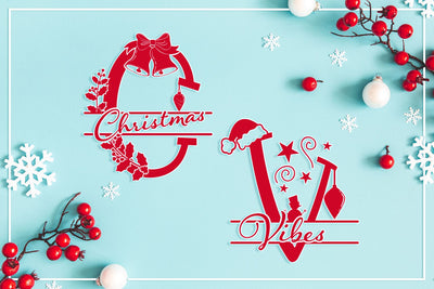 Christmas Monogram SVG Alphabet + Huge Bonus SVG Feya's Fonts and Crafts 