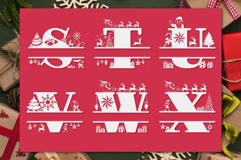 Christmas Monogram SVG Alphabet SVG Feya's Fonts and Crafts 