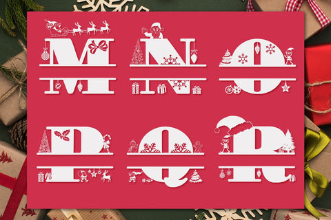 Christmas Monogram SVG Alphabet SVG Feya's Fonts and Crafts 