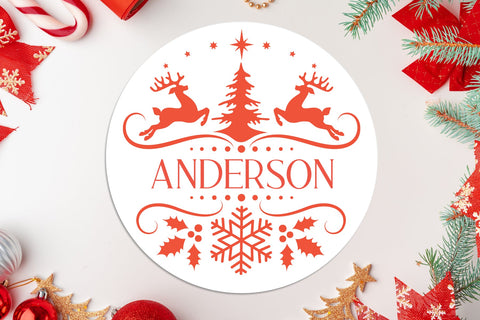 Christmas Monogram svg, Christmas door sign bundle svg cut SVG Digital Rainbow Shop 