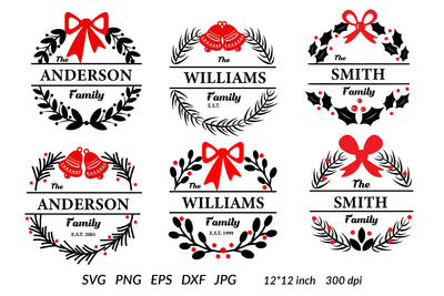 Christmas Monogram SVG. Christmas Family Sign. Holiday Round SVG Olga Terlyanskaya 