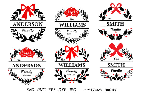 Christmas Monogram SVG. Christmas Family Sign. Holiday Round SVG Olga Terlyanskaya 