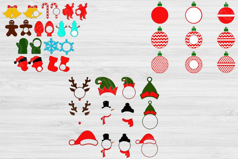 Christmas Monogram Svg, Christmas Svg Files For Cricut, Reindeer Svg, Elf Svg, Candy Cane Svg, Christmas Mug Svg, Split Santa Monogram Svg SVG TiffsCraftyCreations 