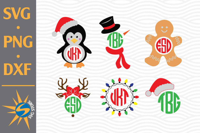 Christmas Monogram SVG, PNG, DXF Digital Files Include SVG SVGStoreShop 