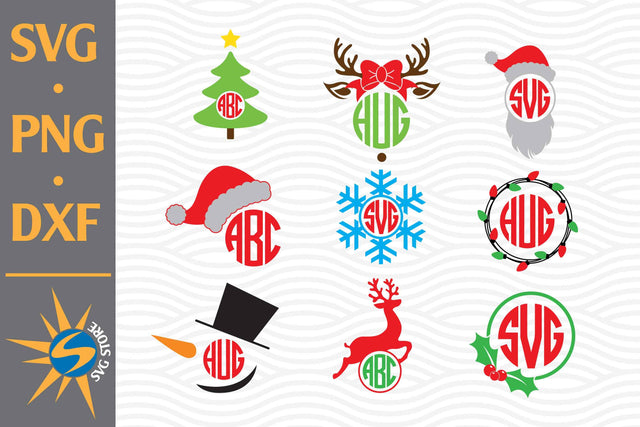 Christmas Monogram SVG, PNG, DXF Digital Files Include SVG SVGStoreShop 
