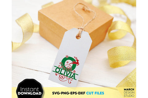 Christmas Monogram SVG, Split Monogram SVG, Monogram Letter SVG, Monogram Alphabet SVG SVG March Design Studio 