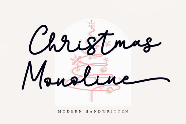 Christmas Monoline Font Letterara 