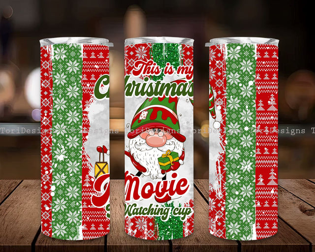 Christmas Movie Tumbler Wrap, Christmas Gnome Tumbler Design, Christmas Gnome Tumbler Wrap PNG Sublimation ToriDesigns 