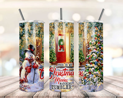 Christmas Movie Watching 20 oz Skinny Tumbler Holiday PNG, Sublimation Design DIGITAL,T Christmas png, Snowy Vintage Red Truck Design Sublimation TrendingDesign 