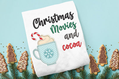 Christmas Movies and Cocoa Applique Embroidery Embroidery/Applique DESIGNS Designed by Geeks 