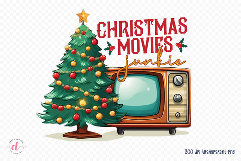 Christmas Movies Junkie PNG Sublimation Sublimation CraftLabSVG 