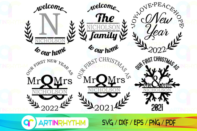 Christmas Mr and Mrs svg bundle SVG Artinrhythm shop 