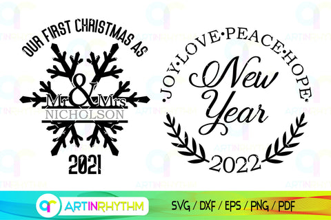 Christmas Mr and Mrs svg bundle SVG Artinrhythm shop 