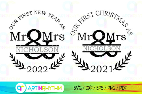 Christmas Mr and Mrs svg bundle SVG Artinrhythm shop 