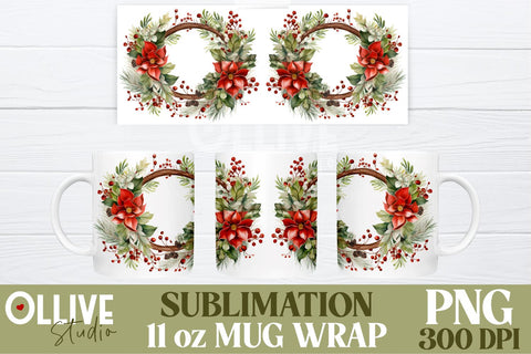 Christmas Mug 11oz Wrap Sublimation PNG SVG Ollive Studio 