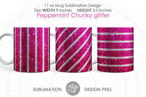 Christmas Mug Design PNG with pink peppermint SVG Artisan Craft SVG 