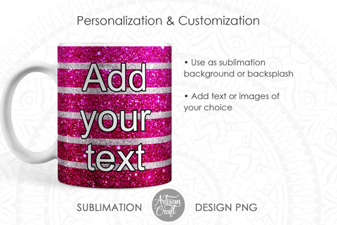 Christmas Mug Design PNG with pink peppermint SVG Artisan Craft SVG 