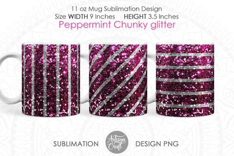 Christmas Mug Design PNG with pink peppermint SVG Artisan Craft SVG 