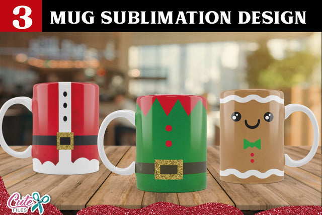 Christmas mug sublimation design SVG Cute files 