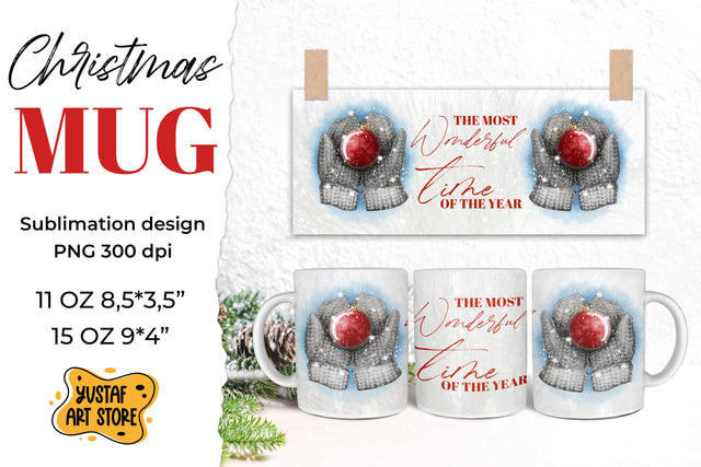 Christmas mug sublimation "Most wonderful time of the year" Sublimation Yustaf Art Store 