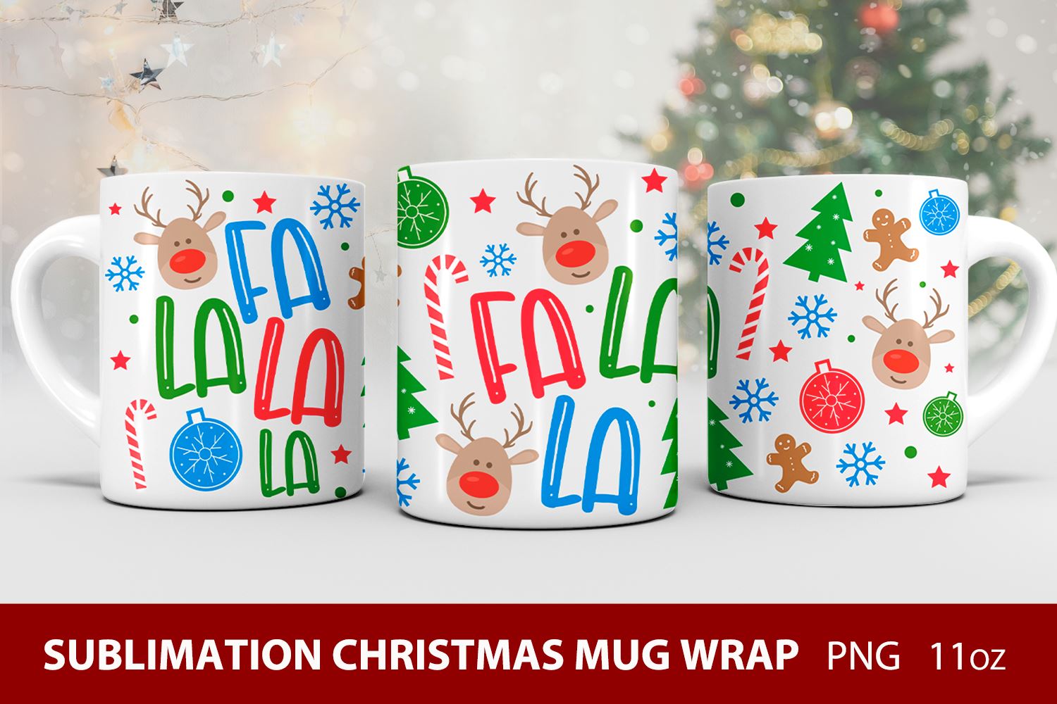 CHRISTMAS MUG SUBLIMATION DESIGN