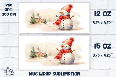 Christmas Mug Sublimation, Winter Coffee Mug Design, Christmas Mug Wrap. Sublimation Elinorka 