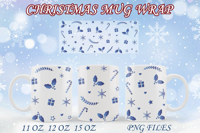 Christmas mug sublimation wrap, Winter mug design, 11 12 15 oz Sublimation AnastasiyaArtDesign 