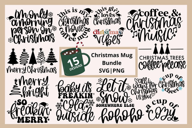 Christmas mug svg bundle, christmas svg bundle, merry christmas svg, christmas bundle svg, christmas music svg, christmas coffee svg SVG AnitaAlyiaLettering 