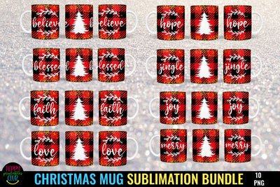 Christmas Mugs Sublimation Bundle I 11 Oz Holiday Mugs PNG Sublimation Happy Printables Club 