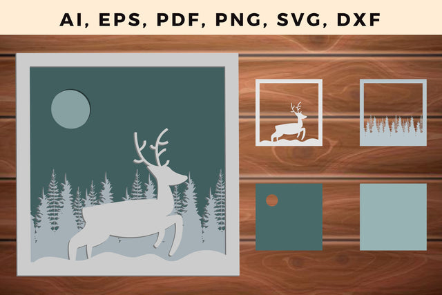 CHRISTMAS Multi layer Laser Cut Files Svg 3D Paper MD JOYNAL ABDIN 