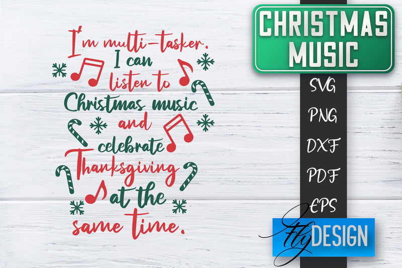 Christmas Music Quotes | Christmas SVG | Xmas Design SVG Fly Design 