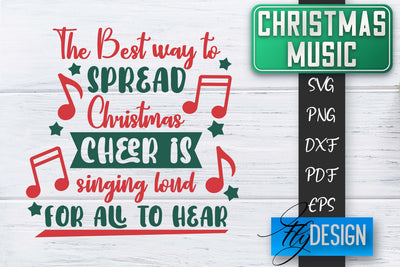 Christmas Music Quotes | Christmas SVG | Xmas Design SVG Fly Design 
