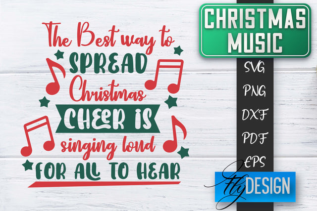 Christmas Music Quotes | Christmas SVG | Xmas Design SVG Fly Design 