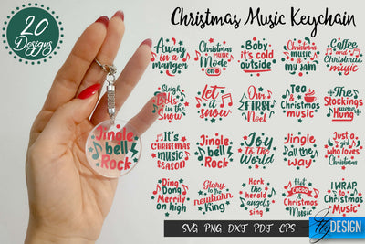 Christmas Music Quotes Keychain | Christmas SVG | Xmas Design SVG Fly Design 